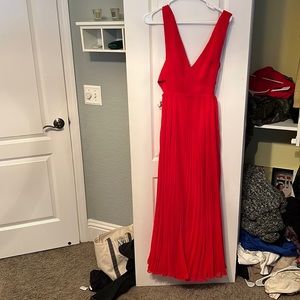 Fame and Partners Formal Dress Red Pleats Size 2-4 Never Worn with Tage